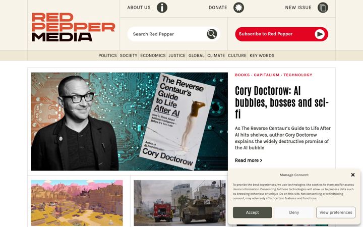 Screenshot of redpepper.org.uk