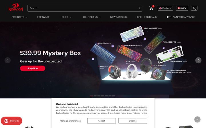 Screenshot of redragonshop.com