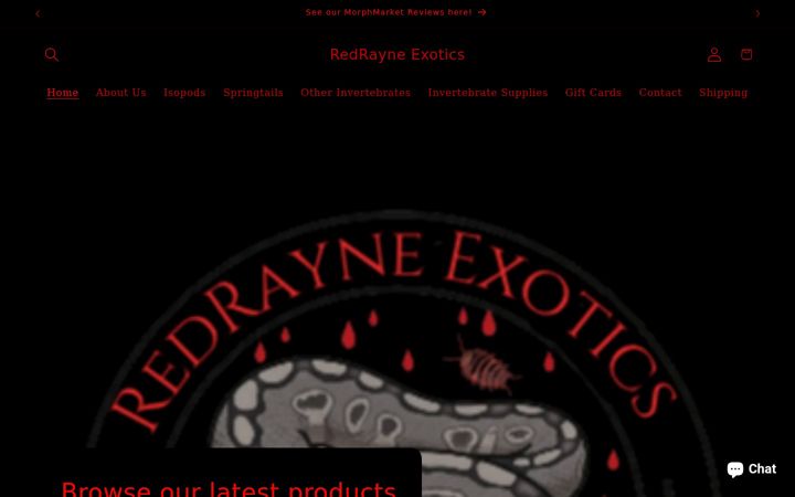 Snímek obrazovky redrayneexotics.com