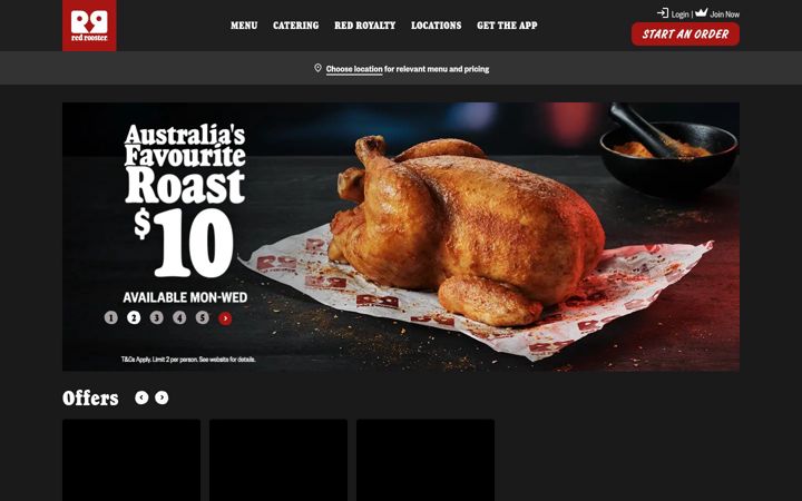 Ekrano kopija redrooster.com.au