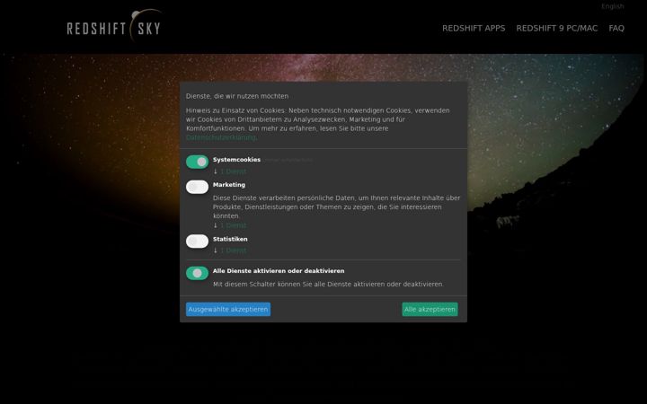 Zrzut ekranu redshiftsky.de