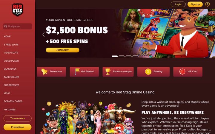 Screenshot of redstagcasino.eu