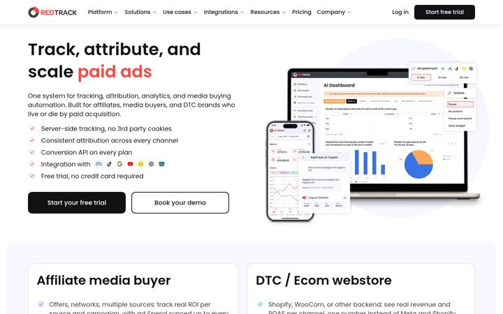 Screenshot of redtrack.io