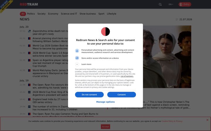 Screenshot of redtram.com