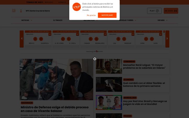 Screenshot of reduno.com.bo