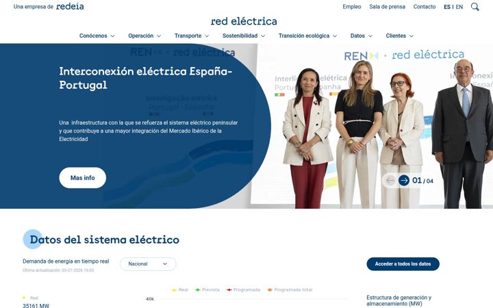 Screenshot of ree.es