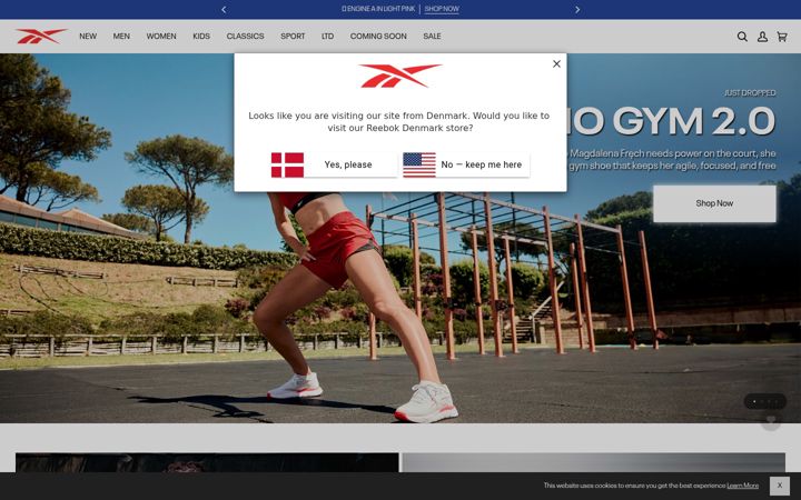 Screenshot of reebok.ca