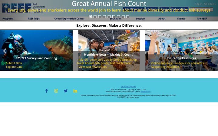 Screenshot of reef.org