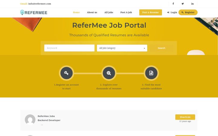 Screenshot of refermee.com