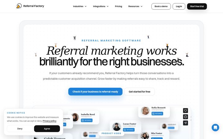 Screenshot of referral-factory.com