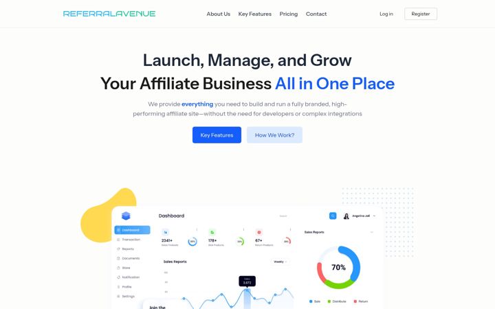 Snimka zaslona za referralavenue.com