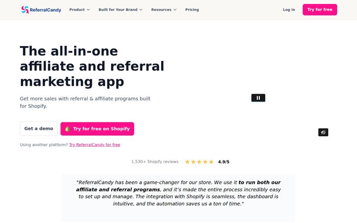 Zrzut ekranu referralcandy.com