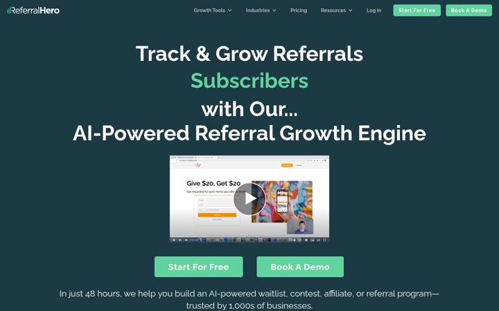 Screenshot of referralhero.com