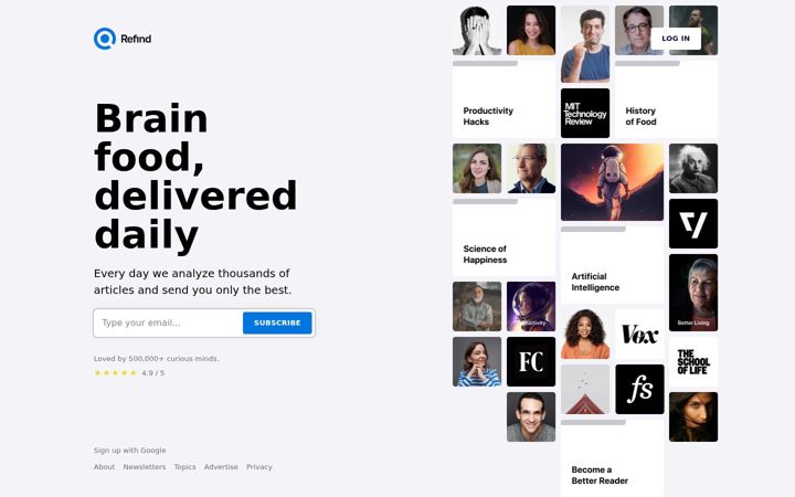 Screenshot of refind.com