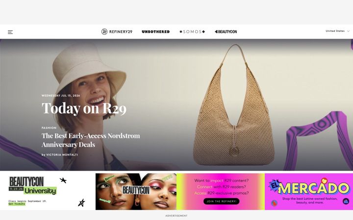 Ekrano kopija refinery29.com