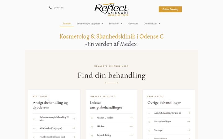 Zrzut ekranu reflect-skincare.dk