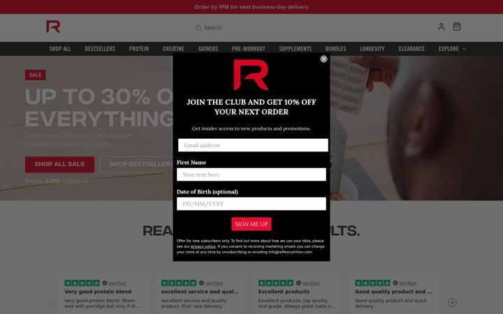 Screenshot of reflexnutrition.com