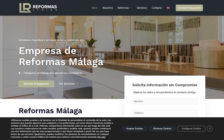 Captura de ecrã de reformaslyrios.com