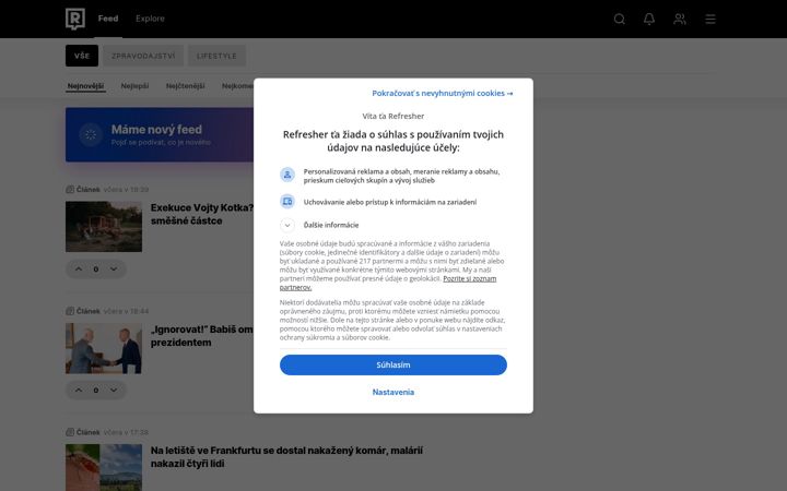 Screenshot of refresher.cz