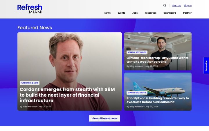 Screenshot of refreshmiami.com