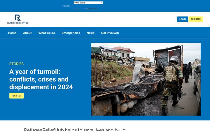 Screenshot of refugeereliefhub.info