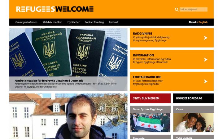 Screenshot of refugeeswelcome.dk