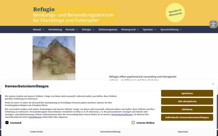 Screenshot of refugio-bremen.de
