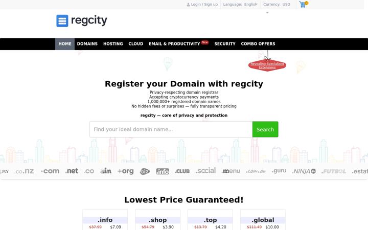Ekrano kopija regcity.net