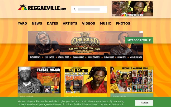Screenshot di reggaeville.com
