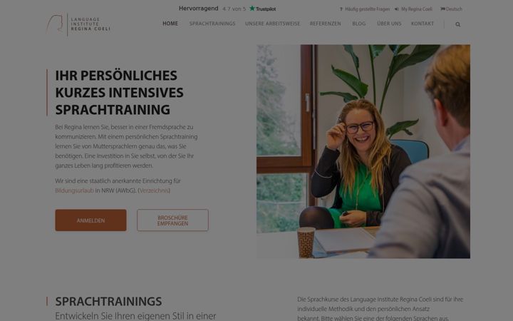 Screenshot of reginacoeli.de