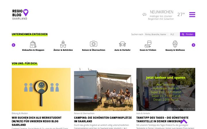 Ekraanipilt saidist regio-saarland.com