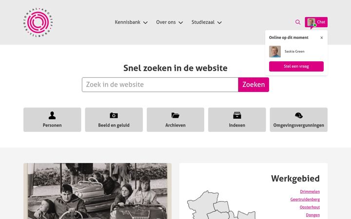 Screenshot of regionaalarchieftilburg.nl