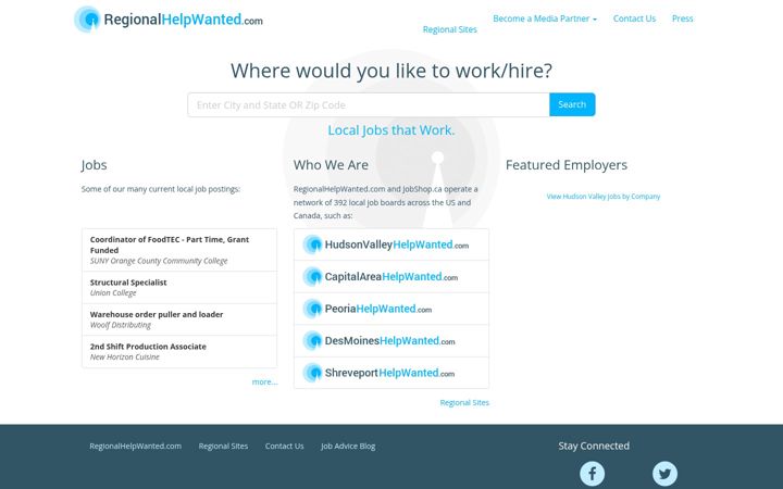 Screenshot of regionalhelpwanted.com