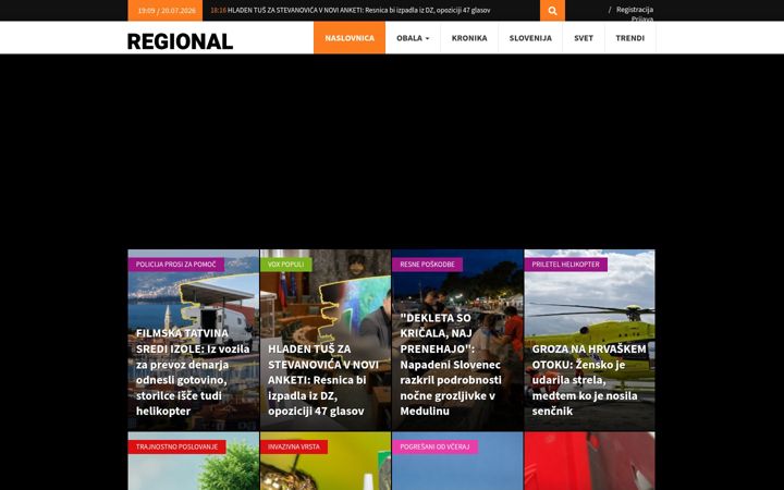 Screenshot of regionalobala.si