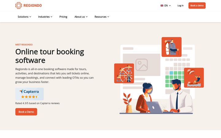 Screenshot of regiondo.com