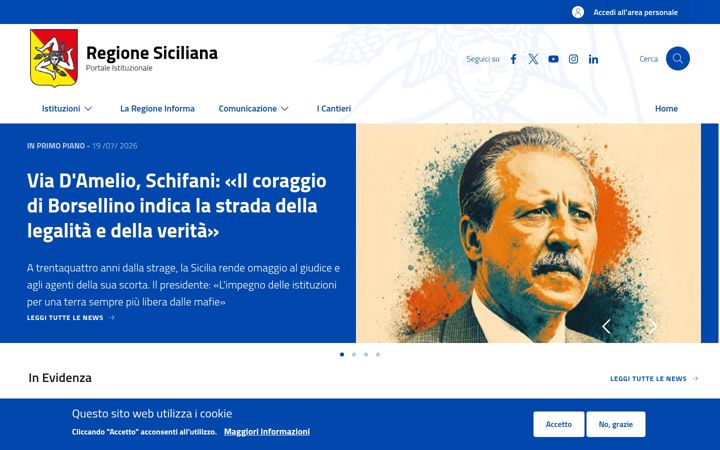 Screenshot of regione.sicilia.it