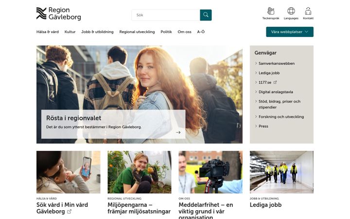 Screenshot of regiongavleborg.se