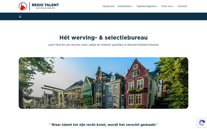 Screenshot di regiotalent.nl