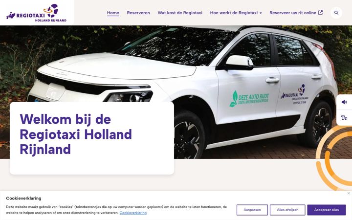 Skærmbillede af regiotaxihollandrijnland.nl