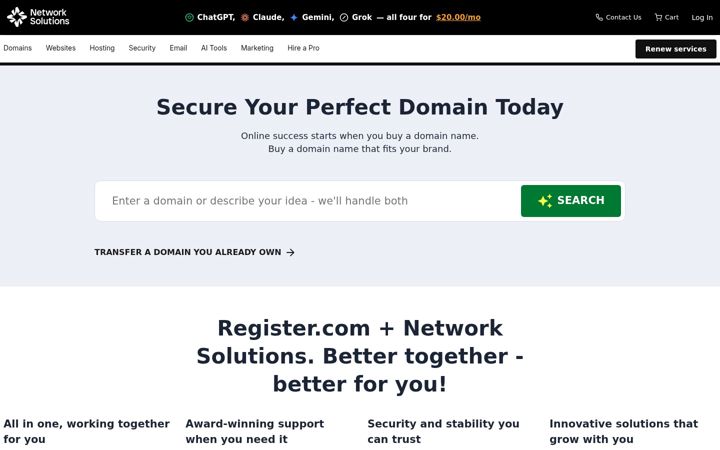 Screenshot von register.com