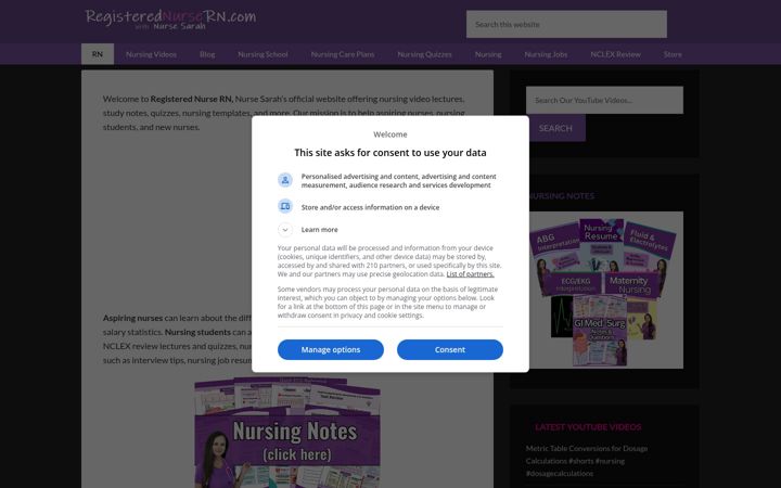 Screenshot di registerednursern.com