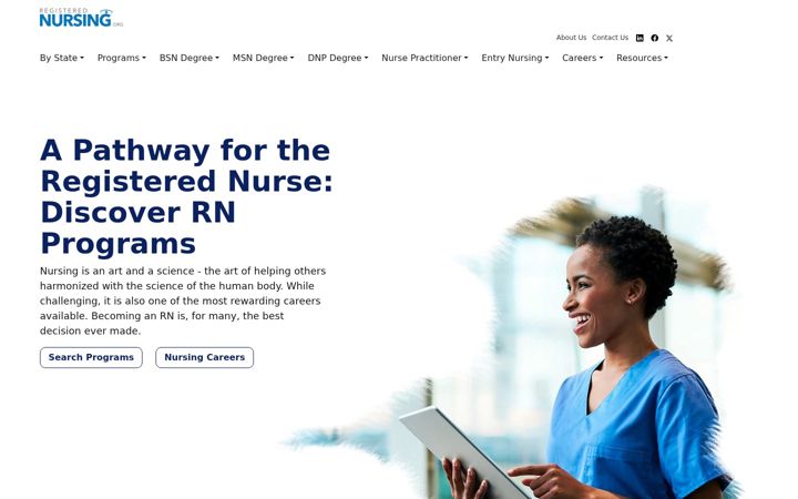 Screenshot of registerednursing.org
