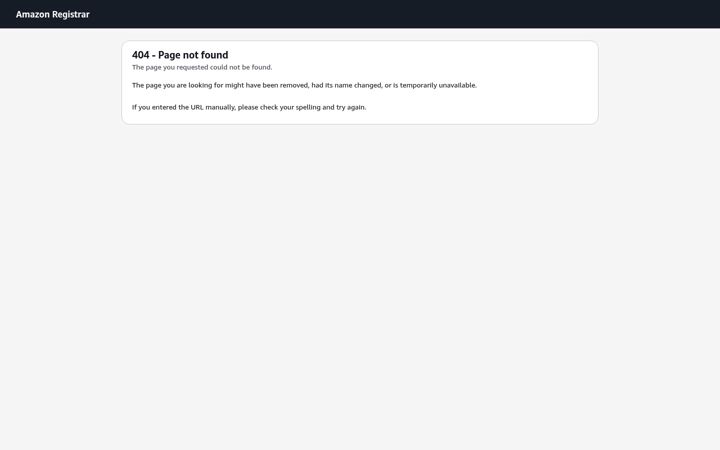 Screenshot of registrar.amazon