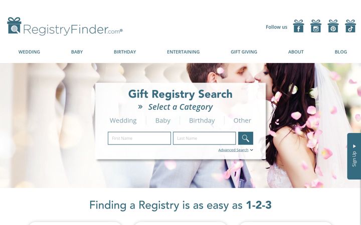 Screenshot of registryfinder.com