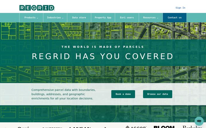 Screenshot of regrid.com