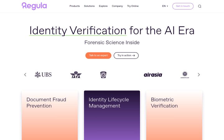 Screenshot of regulaforensics.com