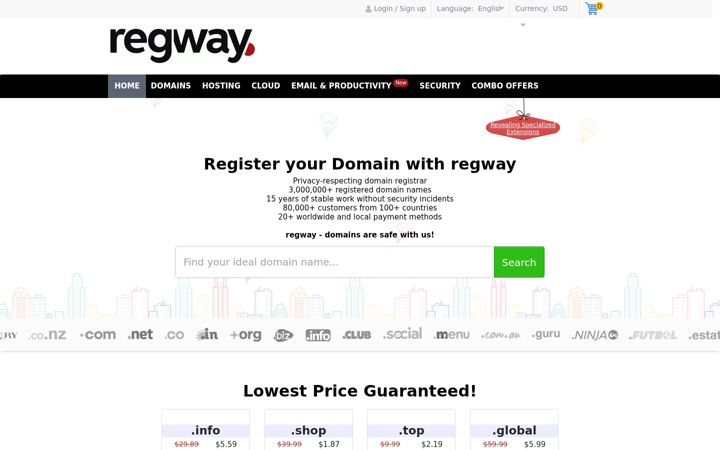 Екранна снимка на regway.com