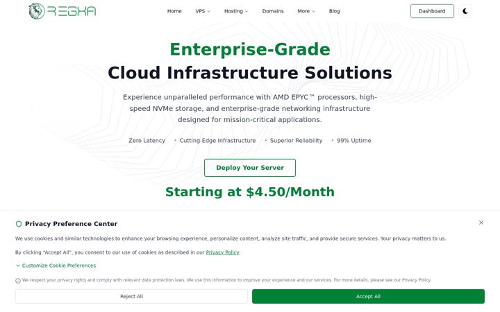 Screenshot of regxa.com