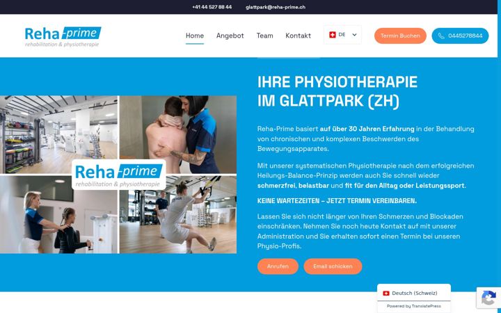 Screenshot of reha-prime.ch