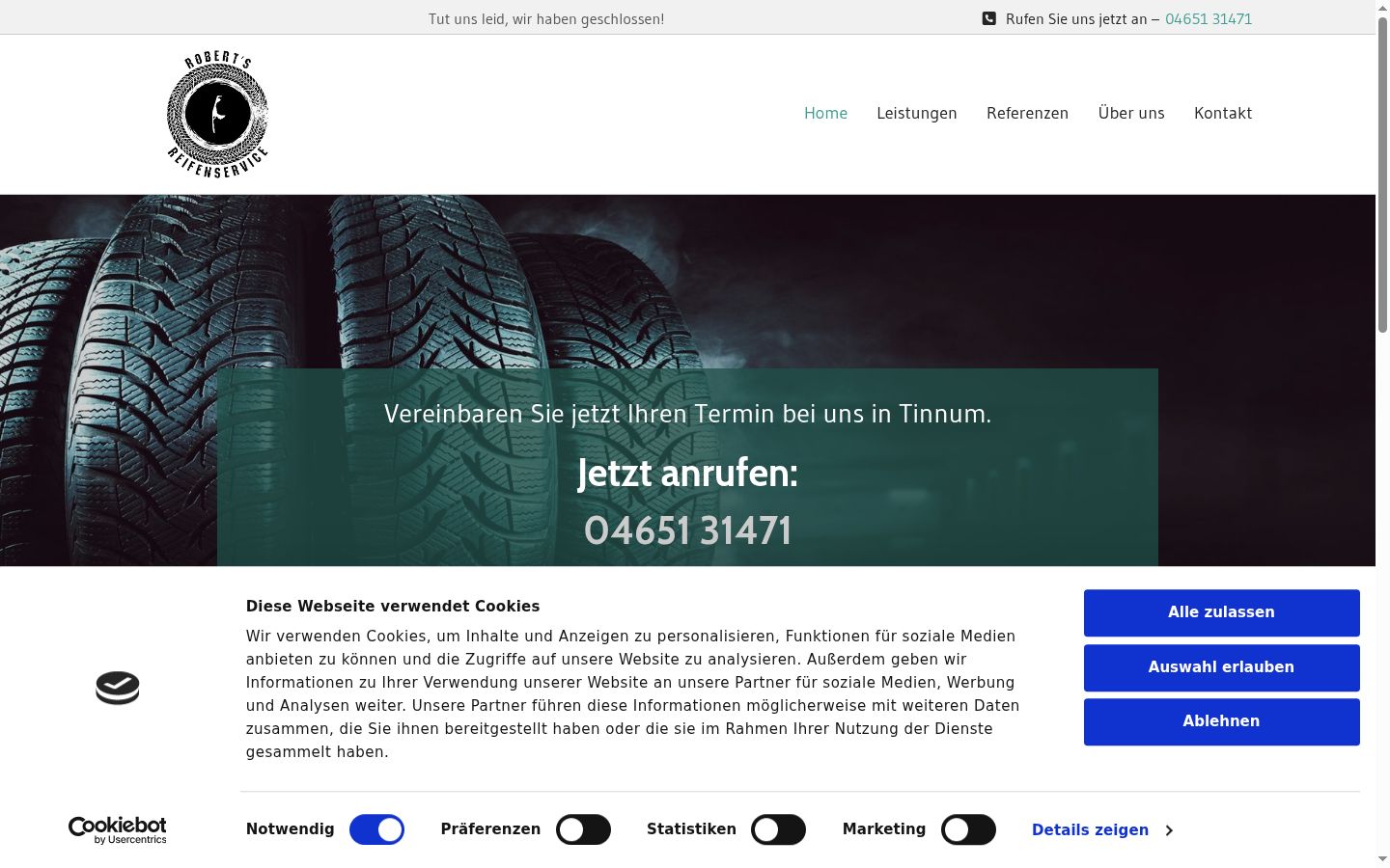 Screenshot of the consent banner shown before any interaction